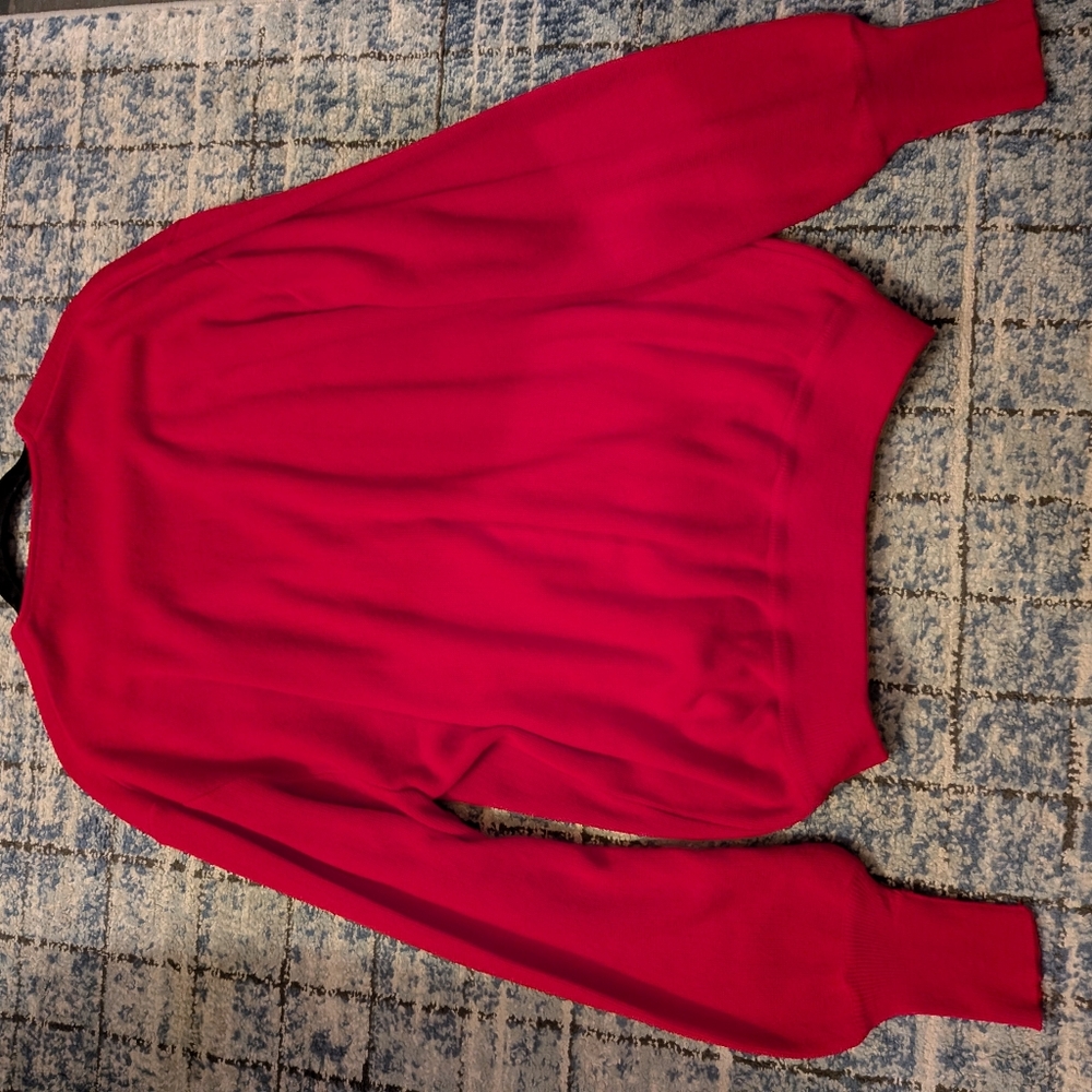 Lacoste Men's V-Neck Cardigan Sweater in Red - Picture 3 of 6